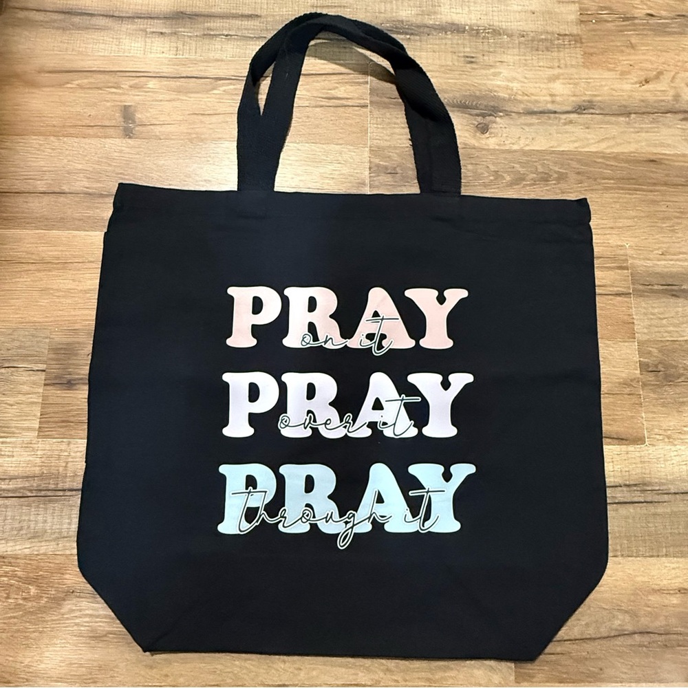 Chic Black Tote Bag with Inspirational Design
